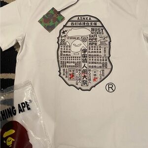 A Bathing Ape White Graphic Tee